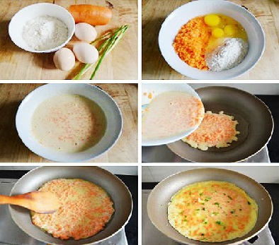 超簡單的胡蘿蔔雞蛋餅